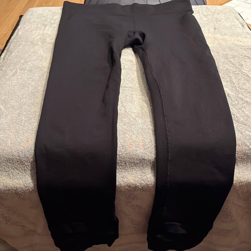 Athleta Stardust Seamless Black Leggings Ruffled Hem XL